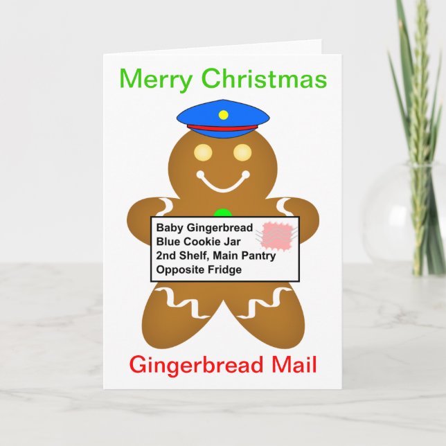 Gingerbread Man Mail Delivery Holiday Card (Front)