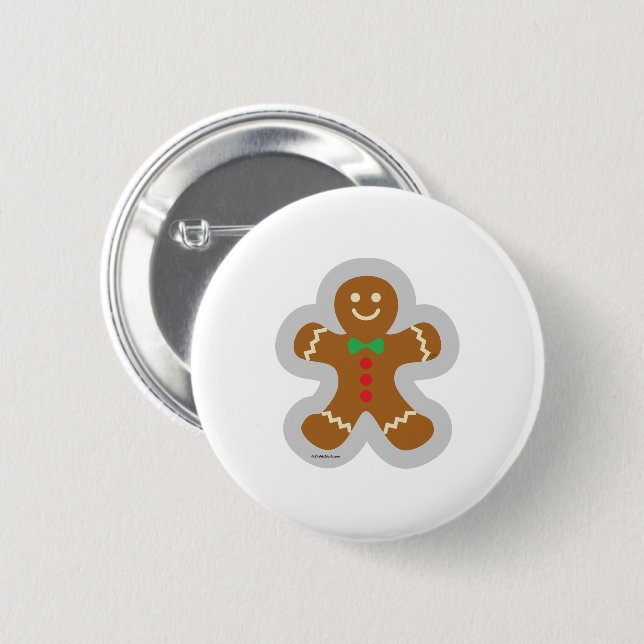 Gingerbread Man Making The Angel In The Snow 6 Cm Round Badge (Front & Back)