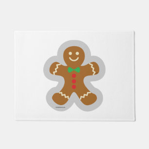 Gingerbread Man Making The Angel In The Snow Doormat