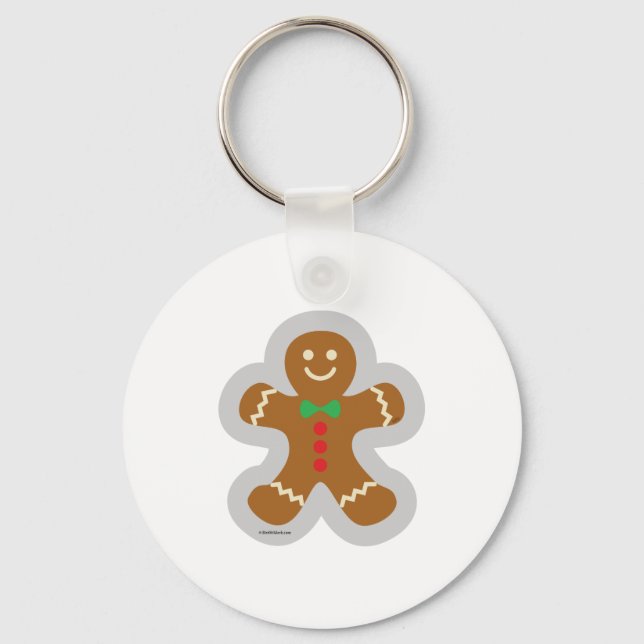 Gingerbread Man Making The Angel In The Snow Key Ring (Front)