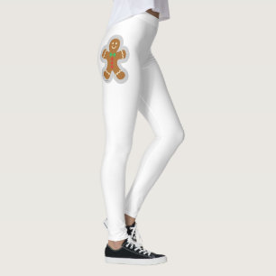 Gingerbread Man Making The Angel In The Snow Leggings
