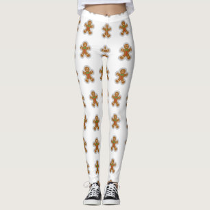Gingerbread Man Making The Angel In The Snow Leggings