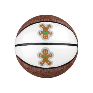 Gingerbread Man Making The Angel In The Snow Mini Basketball