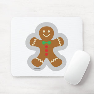Gingerbread Man Making The Angel In The Snow Mouse Pad