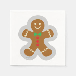 Gingerbread Man Making The Angel In The Snow Napkin
