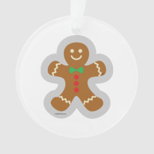 Gingerbread Man Making The Angel In The Snow Ornament