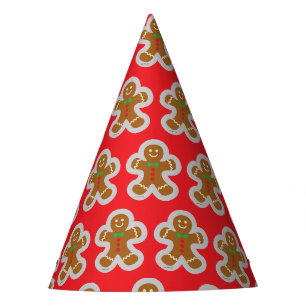 Gingerbread Man Making The Angel In The Snow Party Hat