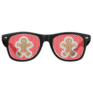 Gingerbread Man Making The Angel In The Snow Retro Sunglasses