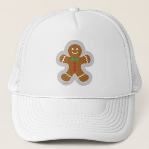 Gingerbread Man Making The Angel In The Snow Trucker Hat