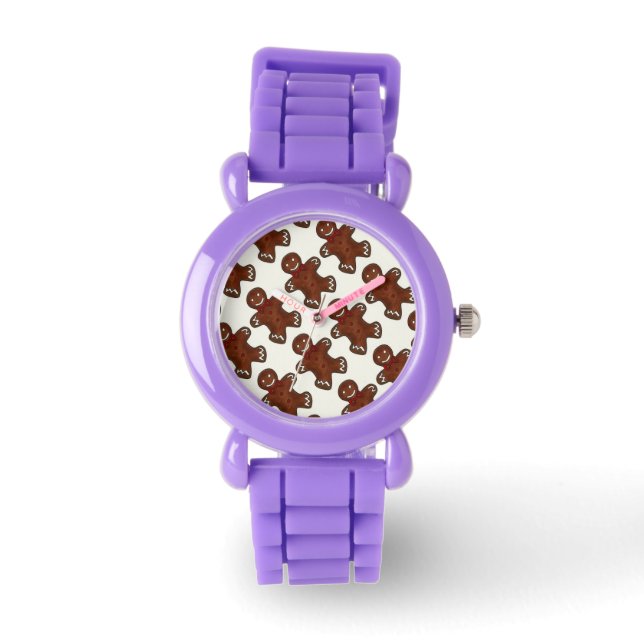 Gingerbread Man Men Cookies Christmas Holiday Watch (Front)