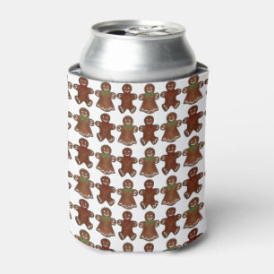Gingerbread Man Men Lady Christmas Cookie Holiday Can Cooler