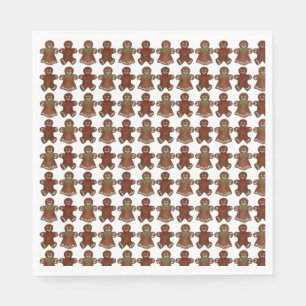 Gingerbread Man Men Lady Christmas Cookie Holiday Napkin