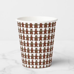 Gingerbread Man Men Lady Christmas Cookie Holiday  Paper Cups