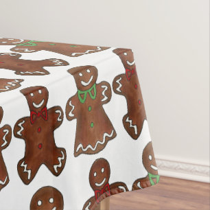 Gingerbread Man Men Lady Christmas Cookie Holiday Tablecloth
