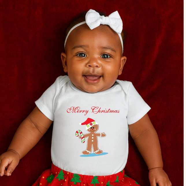 Gingerbread Man Merry Christmas Baby Bodysuit (Creator Uploaded)