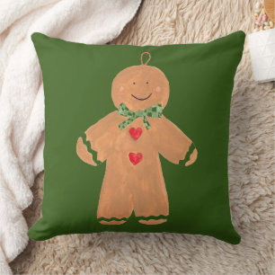 Gingerbread man Merry Christmas Nostalgic Festive Cushion