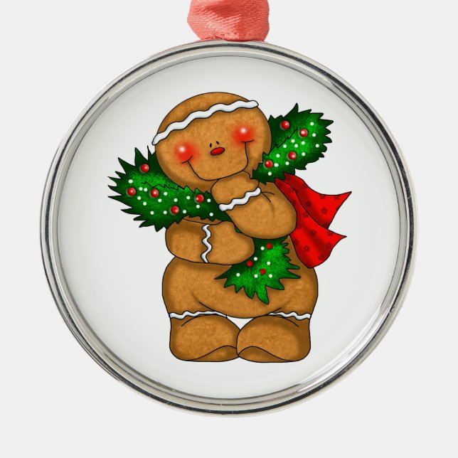 Gingerbread Man  Metal Ornament (Front)