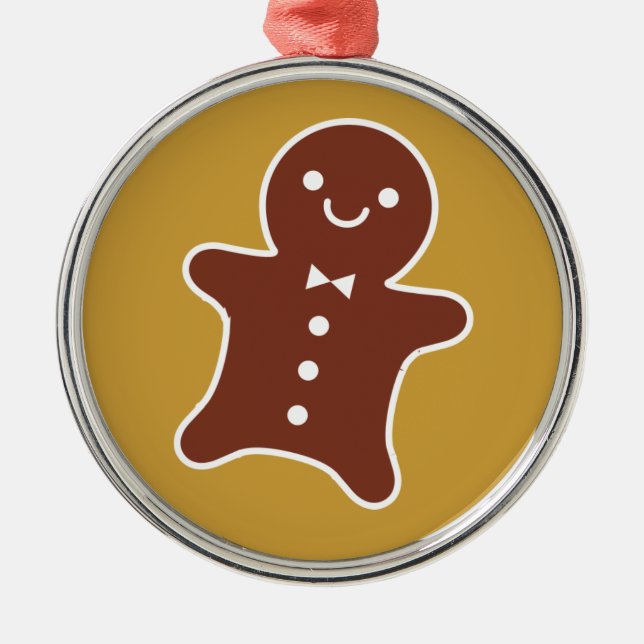 Gingerbread Man Metal Tree Decoration (Front)