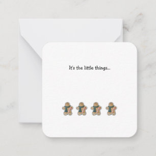 Gingerbread Man Mini Thank You Note Card