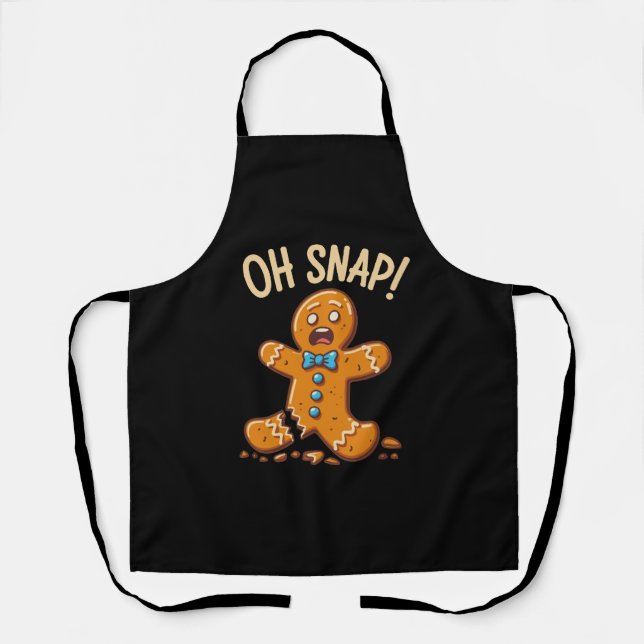 Gingerbread Man Oh Snap Christmas Cookie Baking Apron (Front)