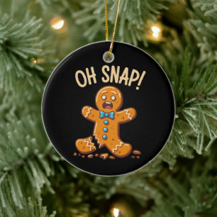 Gingerbread Man Oh Snap Christmas Cookie Baking Ceramic Ornament