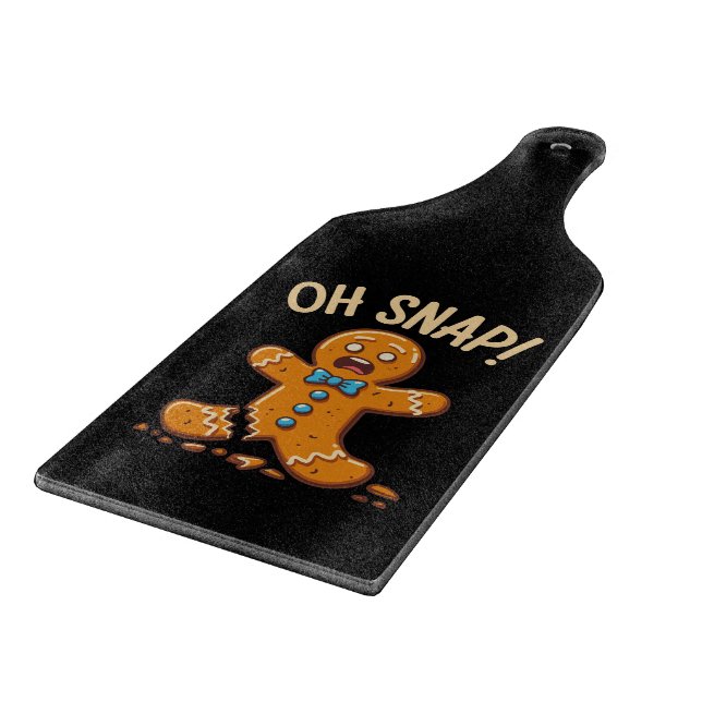 Gingerbread Man Oh Snap Christmas Cookie Baking Cutting Board (Corner)