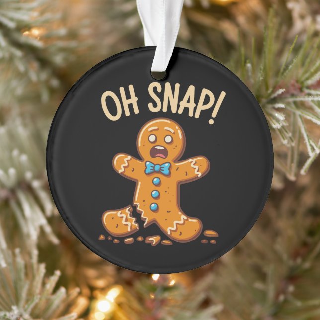 Gingerbread Man Oh Snap Christmas Cookie Baking Ornament (Tree)