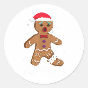 Gingerbread Man Oh Snap Christmas Cookie Costume B Classic Round Sticker