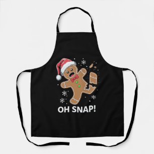 Gingerbread Man Oh Snap Christmas Funny Cookie  Apron