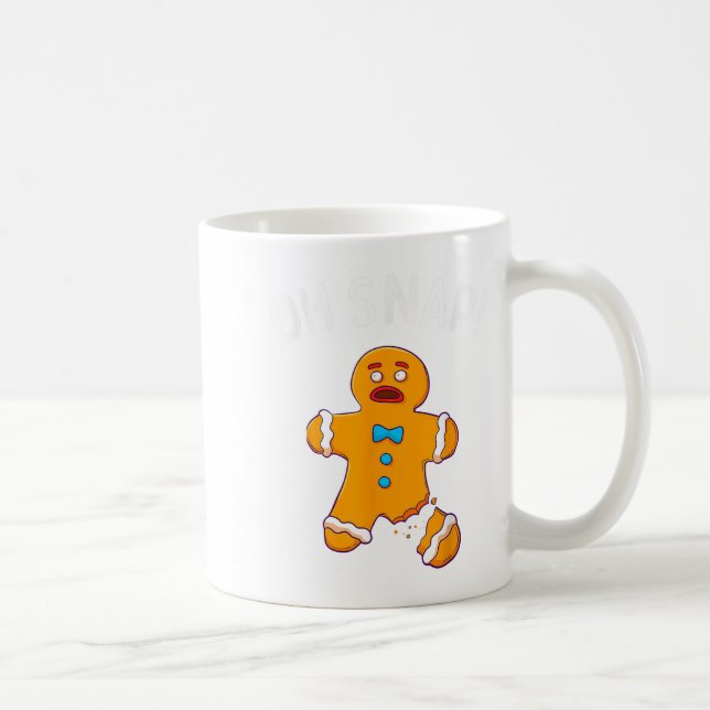 Gingerbread Man Oh Snap Christmas Funny Cookie Bak Coffee Mug (Right)