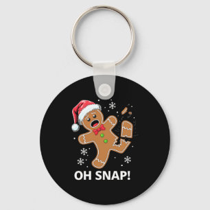 Gingerbread Man Oh Snap Christmas Funny Cookie Key Ring