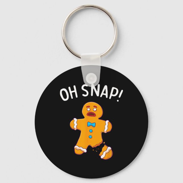 Gingerbread Man Oh Snap Christmas Funny Cookie Kin Key Ring (Front)