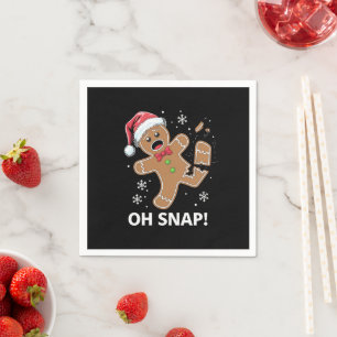 Gingerbread Man Oh Snap Christmas Funny Cookie  Napkin