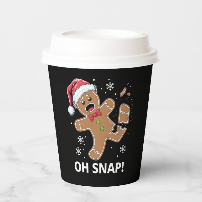 Gingerbread Man Oh Snap Christmas Funny Cookie  Paper Cups (Front)