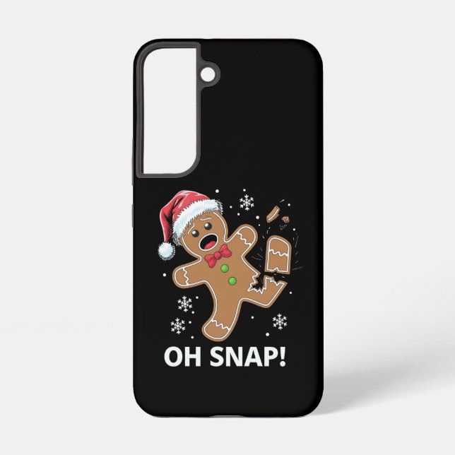 Gingerbread Man Oh Snap Christmas Funny Cookie  Samsung Galaxy S22 Case (Back)