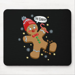 Gingerbread Man Oh Snap Christmas Mouse Pad