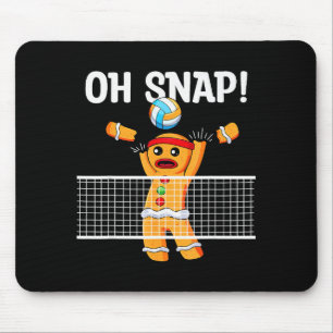 Gingerbread Man Oh Snap Christmas Volleyball Playe Mouse Pad