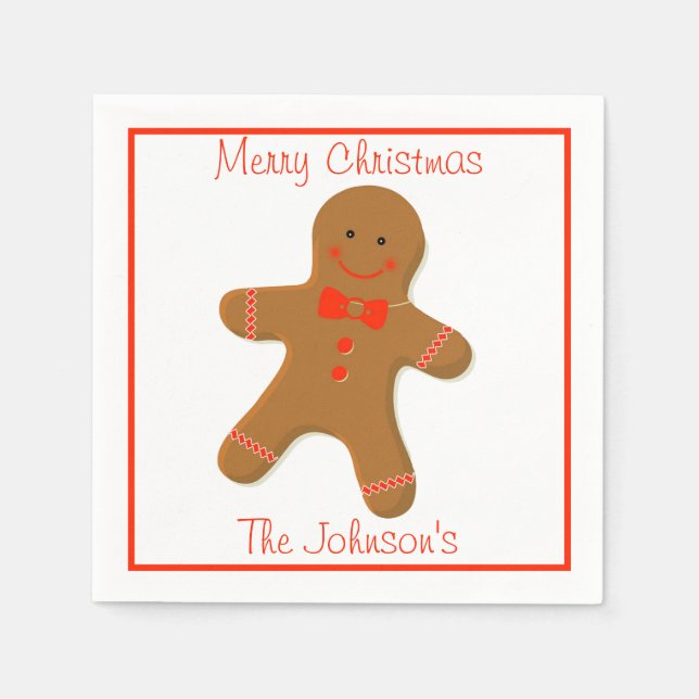Gingerbread Man Paper Napkins (Front)