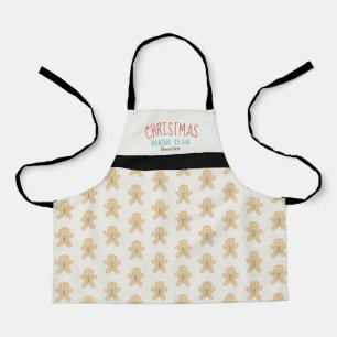 Gingerbread Man Pattern Christmas Baking Team Apron