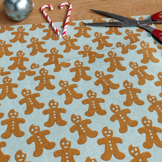 Gingerbread Man Pattern Christmas Tissue Paper (A pattern of cute gingerbread men Christmas cookies tissue paper just for you!)
