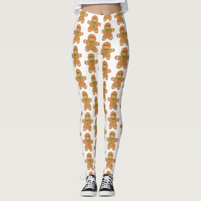 Gingerbread Man Pattern Leggings (Front)
