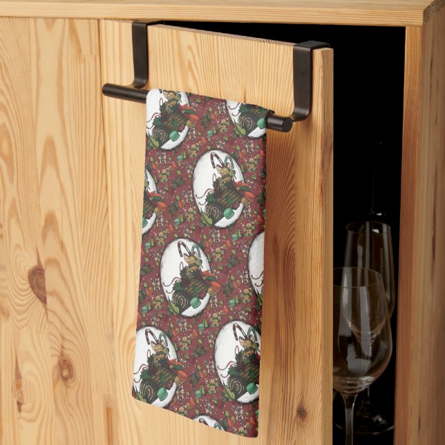 Gingerbread Man- Peppermint Tea Towel (Thirds Fold)