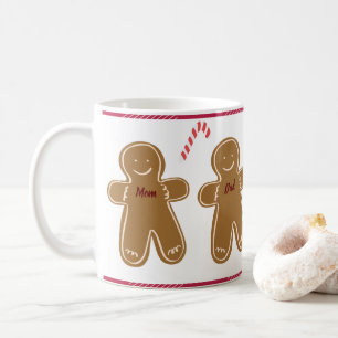 Gingerbread Man Personalise Name Family Holiday Coffee Mug