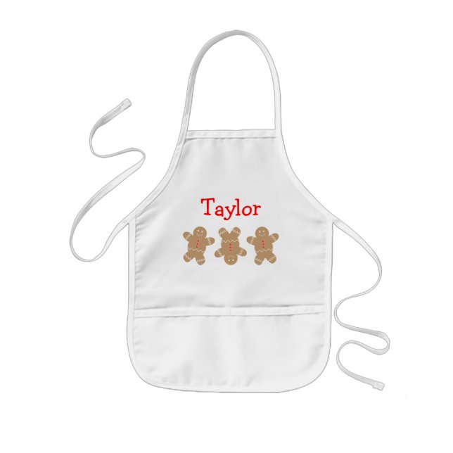 Gingerbread Man Personalised Apron (Front)