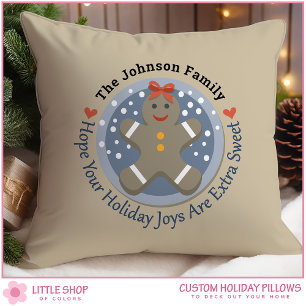 Gingerbread Man Personalised Christmas Cushion