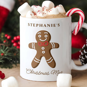 Gingerbread Man Personalised Name Christmas Coffee Mug