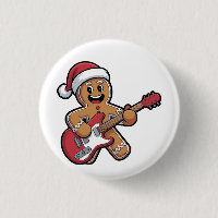 Gingerbread Man Play Guitar Electric Christmas 