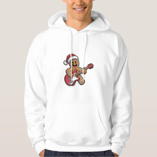 Gingerbread Man Play Guitar Electric Christmas Hoodie