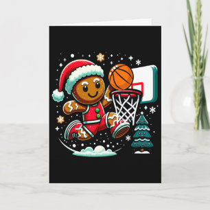 Gingerbread Man Playing Sketll Christmas Player Xm Card