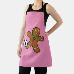 Gingerbread Man Playing Soccer Apron